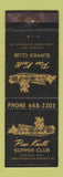Matchbook Cover - Pine Knoll Supper Club Lake Mills WI WEAR