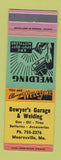 Matchbook Cover - Bowyer's Garage Welding Mooresville MO