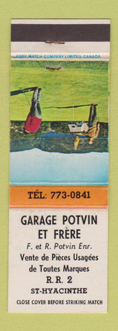 Matchbook Cover - Garage Potvin Et Frere St Hyacinthe QC WEAR