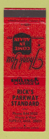 Matchbook Cover - Rick's Parkway Standard oil gas Tupelo MS