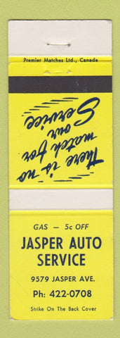 Matchbook Cover - Jasper Auto Service oil gas Canada