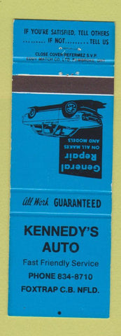 Matchbook Cover - Kennedy's Auto Foxtrap NF NL