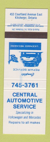 Matchbook Cover - Central Automotive Service Kitchener ON WEAR