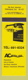 Matchbook Cover - AC Service Auto Repair Chateauguay QC