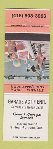 Matchbook Cover - Garage Actif Enr auto repair St Jean Port Joli QC