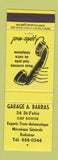 Matchbook Cover - Garage A Barras Cap Rouge QC WEAR