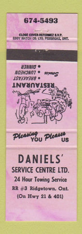 Matchbook Cover - Daniels' Service Centre Ridgetown ON