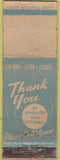 Matchbook Cover - Thank You  no town