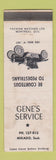Matchbook Cover - Gene's Service oil gas? Mikado SK STAINED