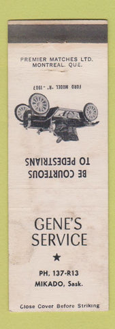 Matchbook Cover - Gene's Service oil gas? Mikado SK STAINED
