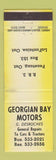 Matchbook Cover - Georgian Bay Motors auto repair LaFontaine ON WEAR