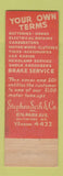 Matchbook Cover - Stephen Seth Auto Repair Baltimore MD