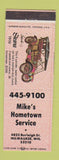 Matchbook Cover - Mike's Hometown Service auto repair Milwaukee WI