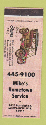 Matchbook Cover - Mike's Hometown Service auto repair Milwaukee WI
