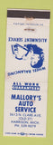 Matchbook Cover - Mallory's Auto Service Harrison MI WEAR