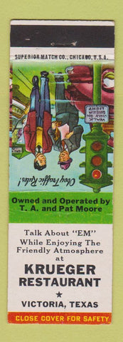 Matchbook Cover - Krueger Restaurant Victoria TX