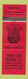 Matchbook Cover - Pioneer Auto Wrecking Lloydminster AB outhouse RED