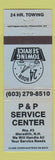 Matchbook Cover - P&P Service Center Meredith NH auto repair WEAR