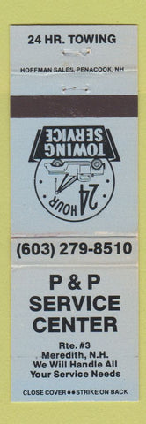 Matchbook Cover - P&P Service Center Meredith NH auto repair WEAR