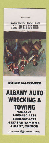 Matchbook Cover - Albany Auto Wrecking towing Albany OR