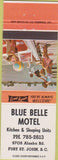 Matchbook Cover - Blue Belle Motel Fort St John BC Canada
