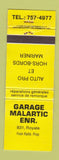 Matchbook Cover - Garage Melartic QC WORN