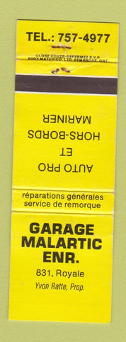 Matchbook Cover - Garage Melartic QC WORN
