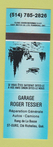 Matchbook Cover - Garage Roger Tessier Auto Repair Richelieu QC BLUE