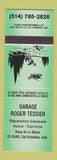 Matchbook Cover - Garage Roger Tessier Auto Repair Richelieu QC GREEN