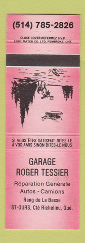 Matchbook Cover - Garage Roger Tessier Auto Repair Richelieu QC RED