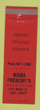 Matchbook Cover - Mama Frenchy's Restaurant East Liberty Pittsburgh PA
