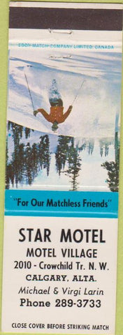 Matchbook Cover - Star Motel Calgary Alta Alberta Canada