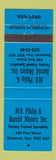 Matchbook Cover - MB Philip Harold Motors Montreal QC auto repair BLUE