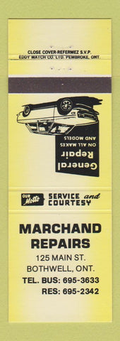 Matchbook Cover - Marchand Auto Repair Bothwell ON
