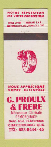 Matchbook Cover - G Proulx  & Frere Auto Repair Charlesbourg QC
