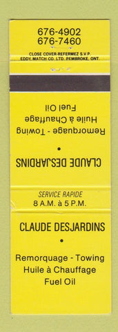 Matchbook Cover - Claude Desjardins Auto Repair Towing QC?