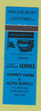 Matchbook Cover - Varney Farm Auto Supply Durham ON