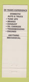Matchbook Cover - Stoney's Auto Truck Repair Hubbard OH