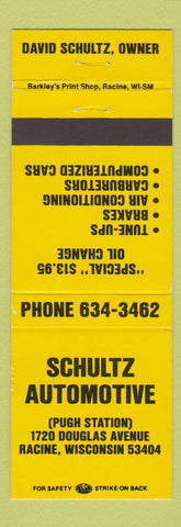 Matchbook Cover - Schultz Automotive Racine WI auto repair