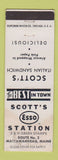 Matchbook Cover - Scott's Esso oil gas Mattawamkeag ME WEAR