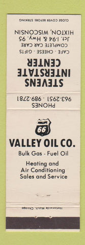 Matchbook Cover - Phillips 66 oil gas Valley Oil Hixton WI cafe