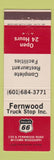 Matchbook Cover - Fernwood Truck Stop Phillips 66 oil gas McComb MS
