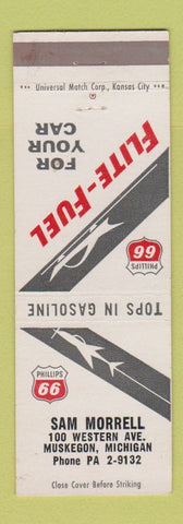 Matchbook Cover - Phillips 66 oil gas Sam Morrell Muskegon MI