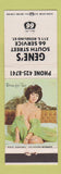 Matchbook Cover - Gene's South Street Phillips 66 oil gas pinup