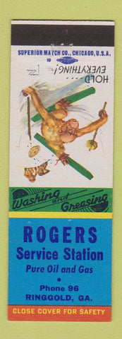 Matchbook Cover - Rogers Pure oil gas Ringgold GA