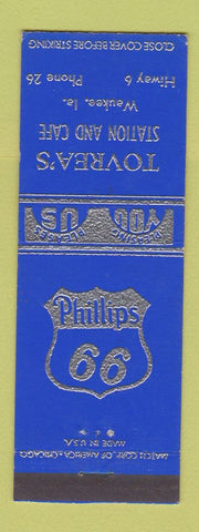 Matchbook Cover - Phillips 66 oil gas Tovrea's Waukee IA