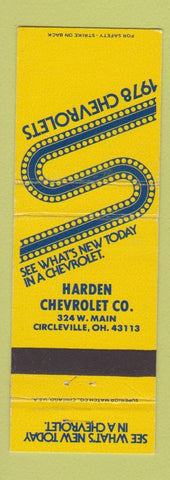 Matchbook Cover - 1978 Chevrolet Harden Circleville OH