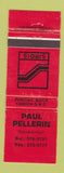Matchbook Cover - Paul Pellerin Pontiac Buick Camion GMC Canada WEAR