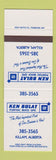 Matchbook Cover - Ken Bulat Pontiac Buick GMC Killam AB SAMPLE
