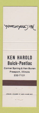 Matchbook Cover - Mr Goodwrench Ken Harold Buick Pontiac Freeport IL